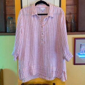 JJILL Love Linen Striped Tunic